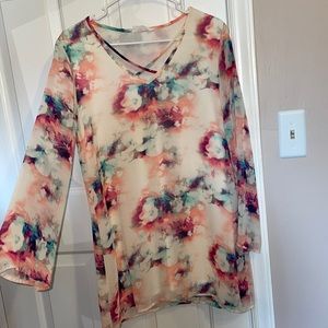 Multicolor Long Sleeve Dress